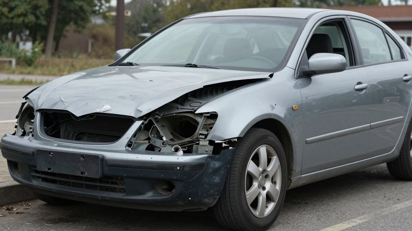 Beschädigtes Auto nach Totalschaden