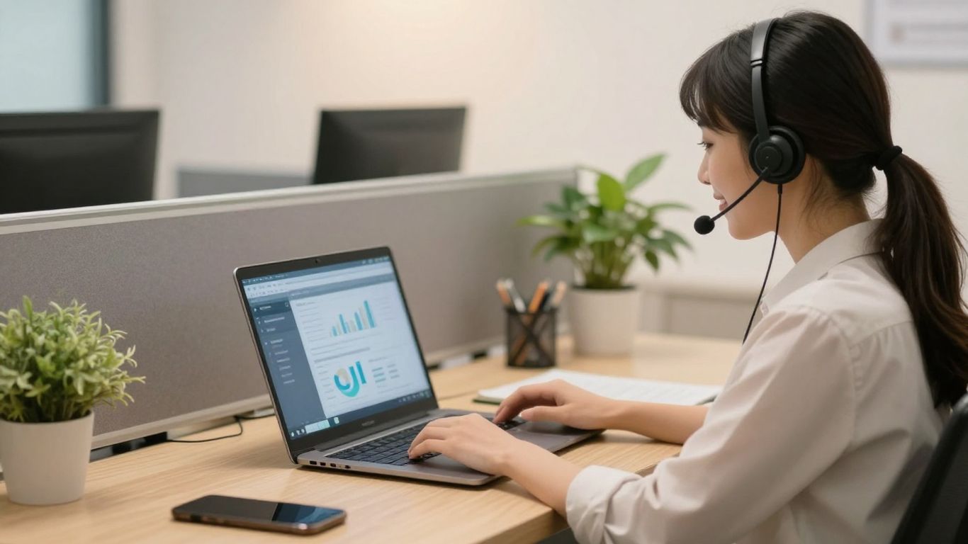 Assistante professionnelle répondant aux demandes clients