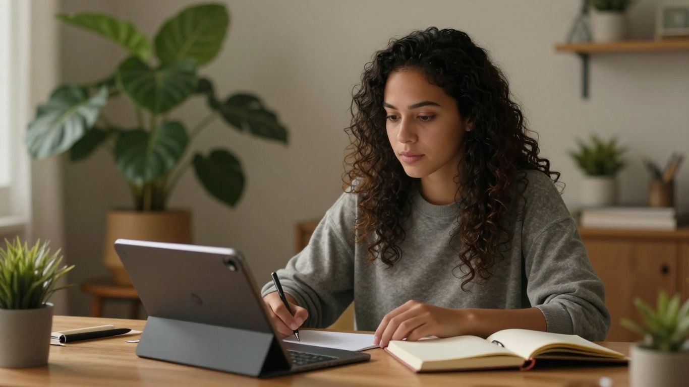 Emprendedor independiente trabajando en proyectos creativos