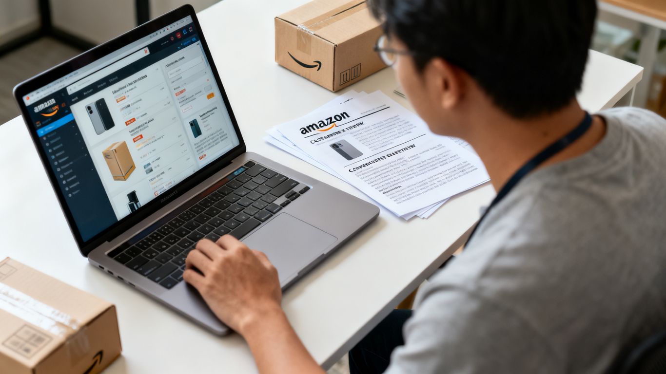 Analyst reviewing Amazon demand and competitor listings