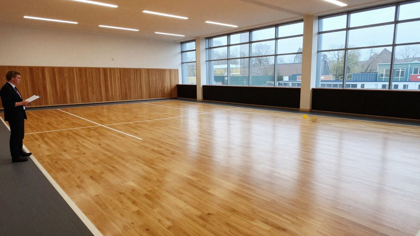 London sports hall floor inspection