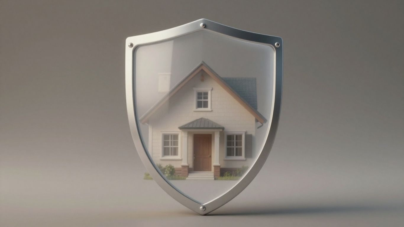 Casa protegida por un escudo de seguro.