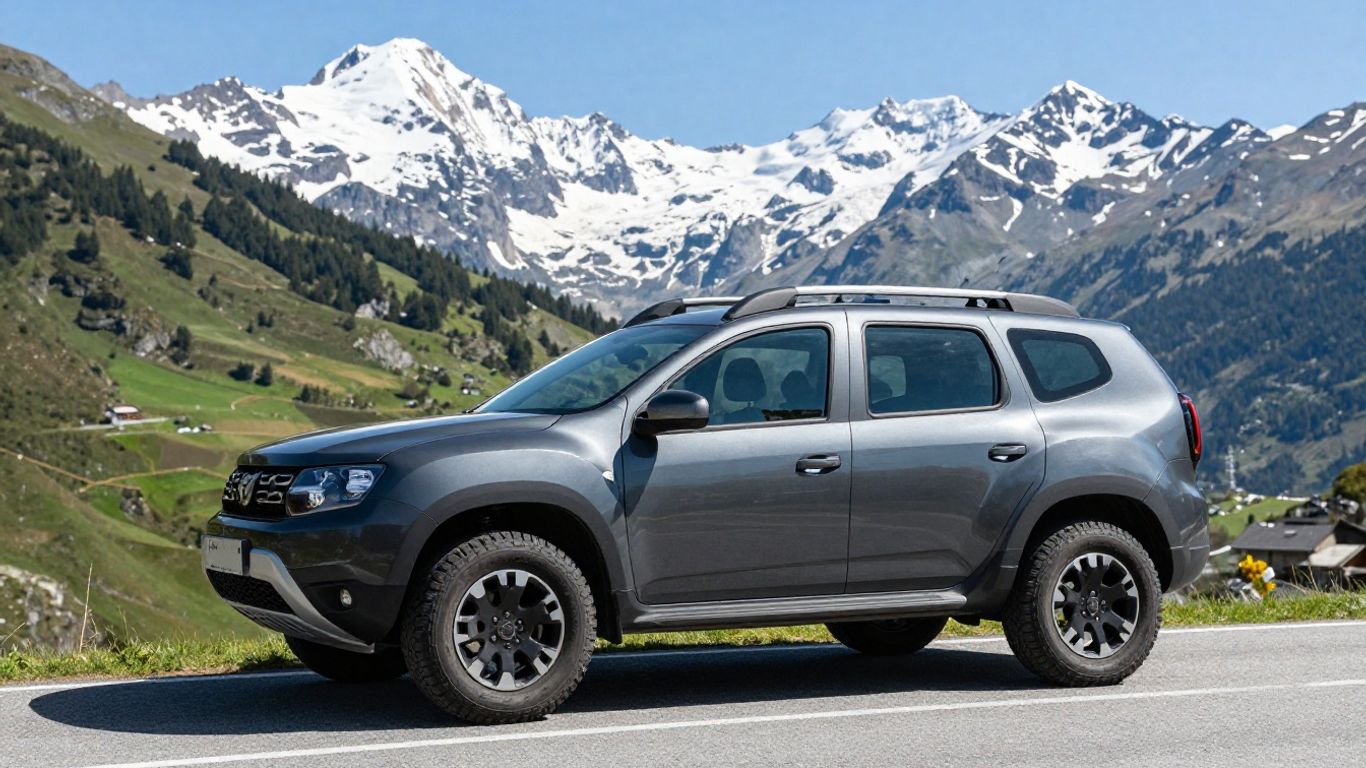 Dacia Duster SUV in Schweizer Alpen