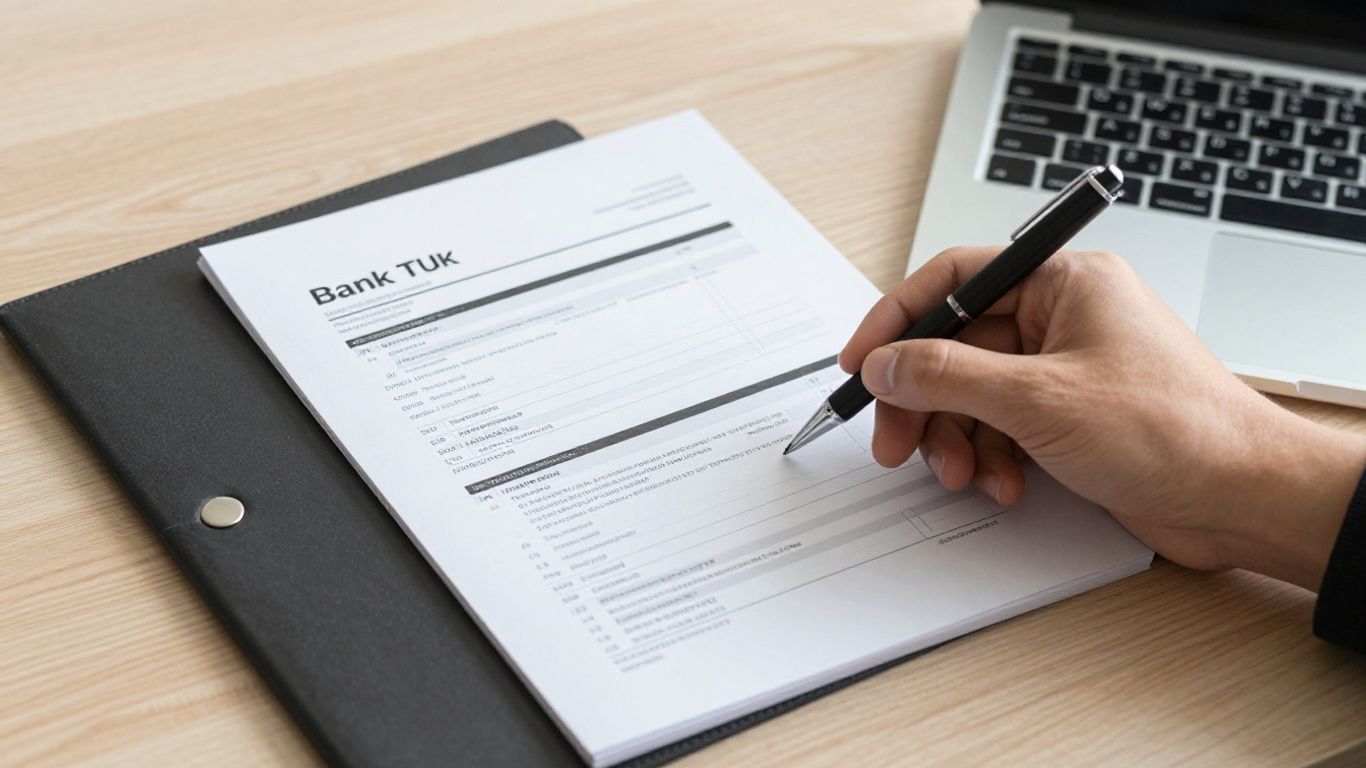 Bank statement PDF beside organized spreadsheet