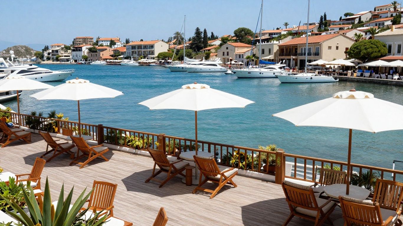 Beachfront terrace scenery