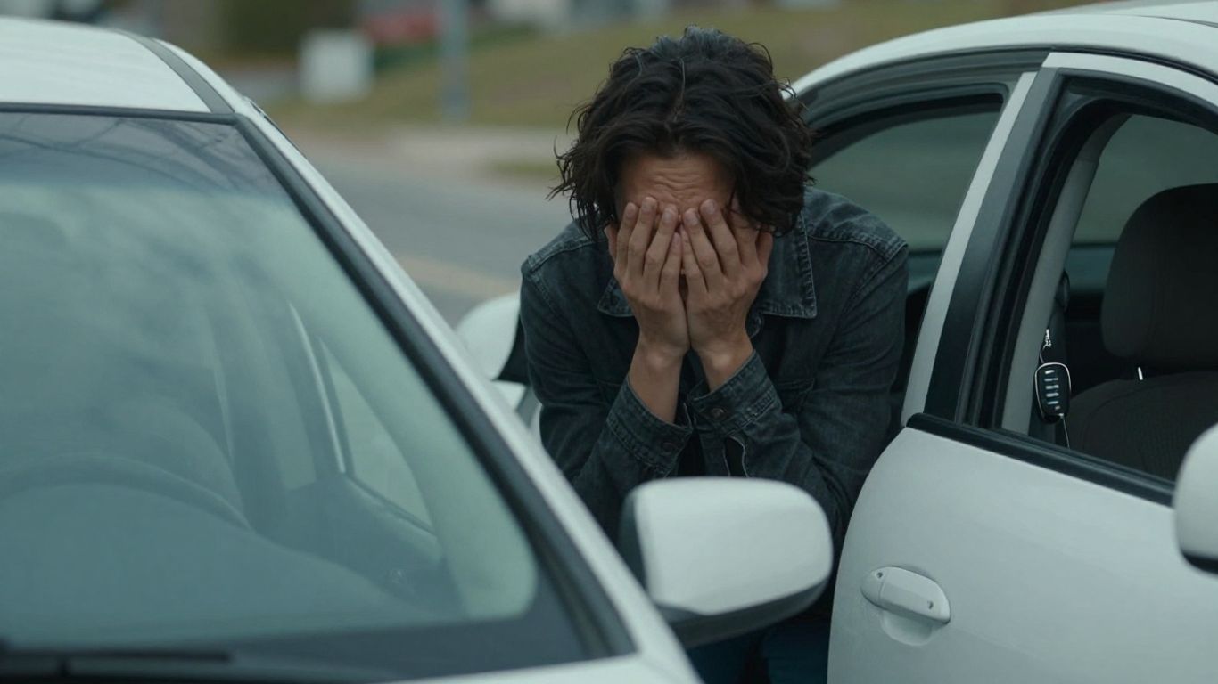 Person locked out of car with keys inside.