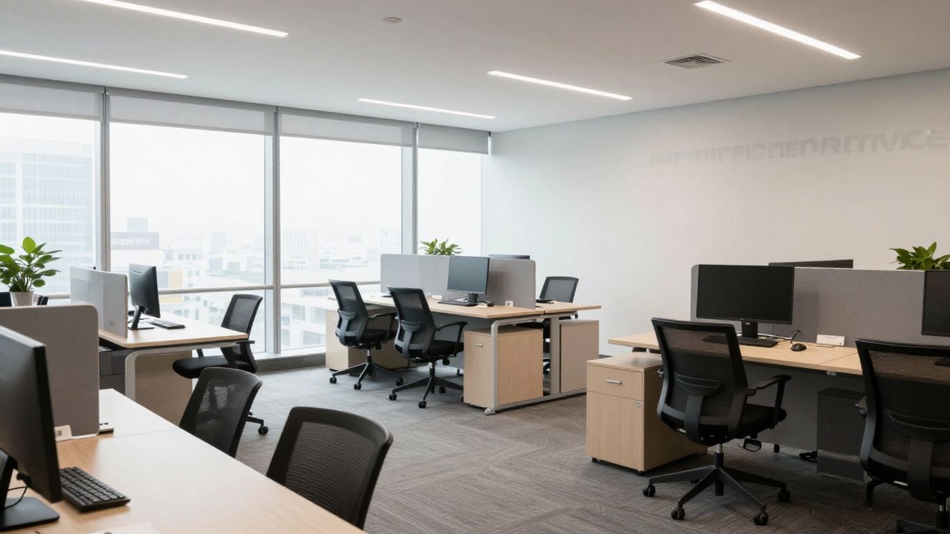 Oficina moderna de bHIP con ambiente profesional.