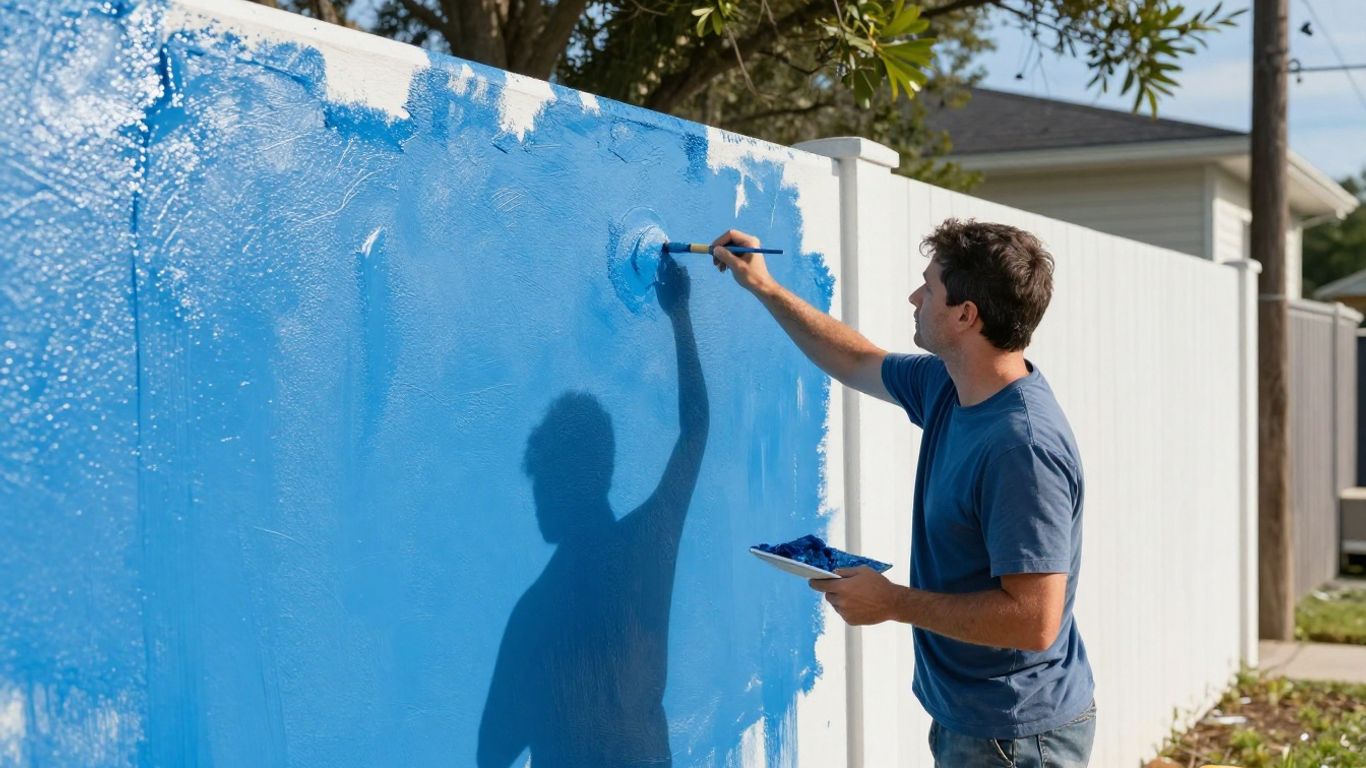 Painter applying quality paint to an Orlando home exterior.