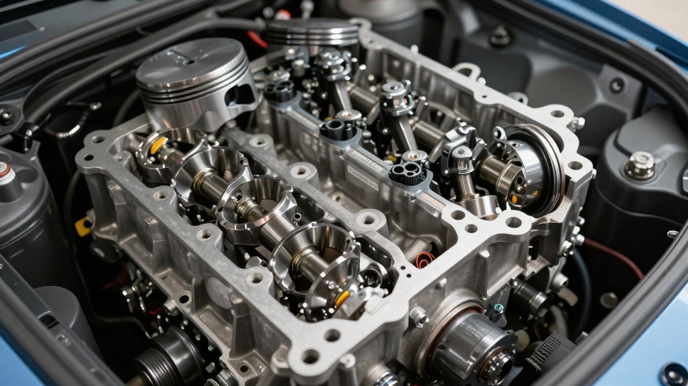 BMW 4 Series engine components laid out for inspection.