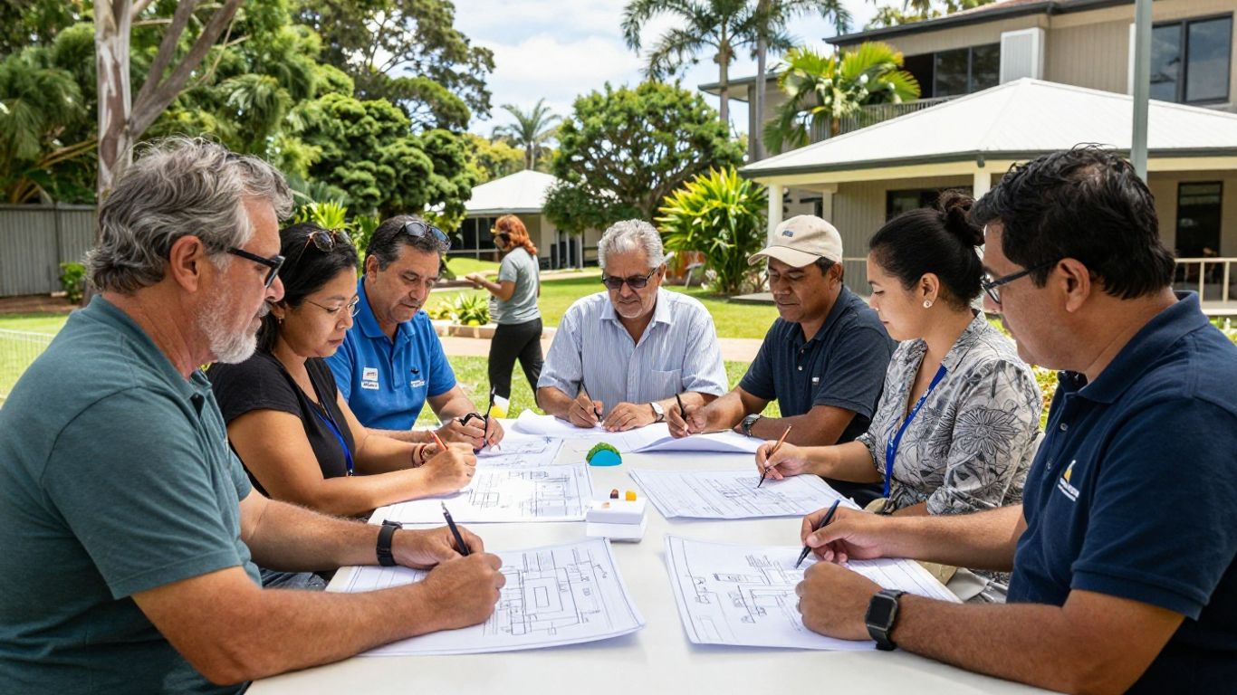 Community members planning projects in Queensland.
