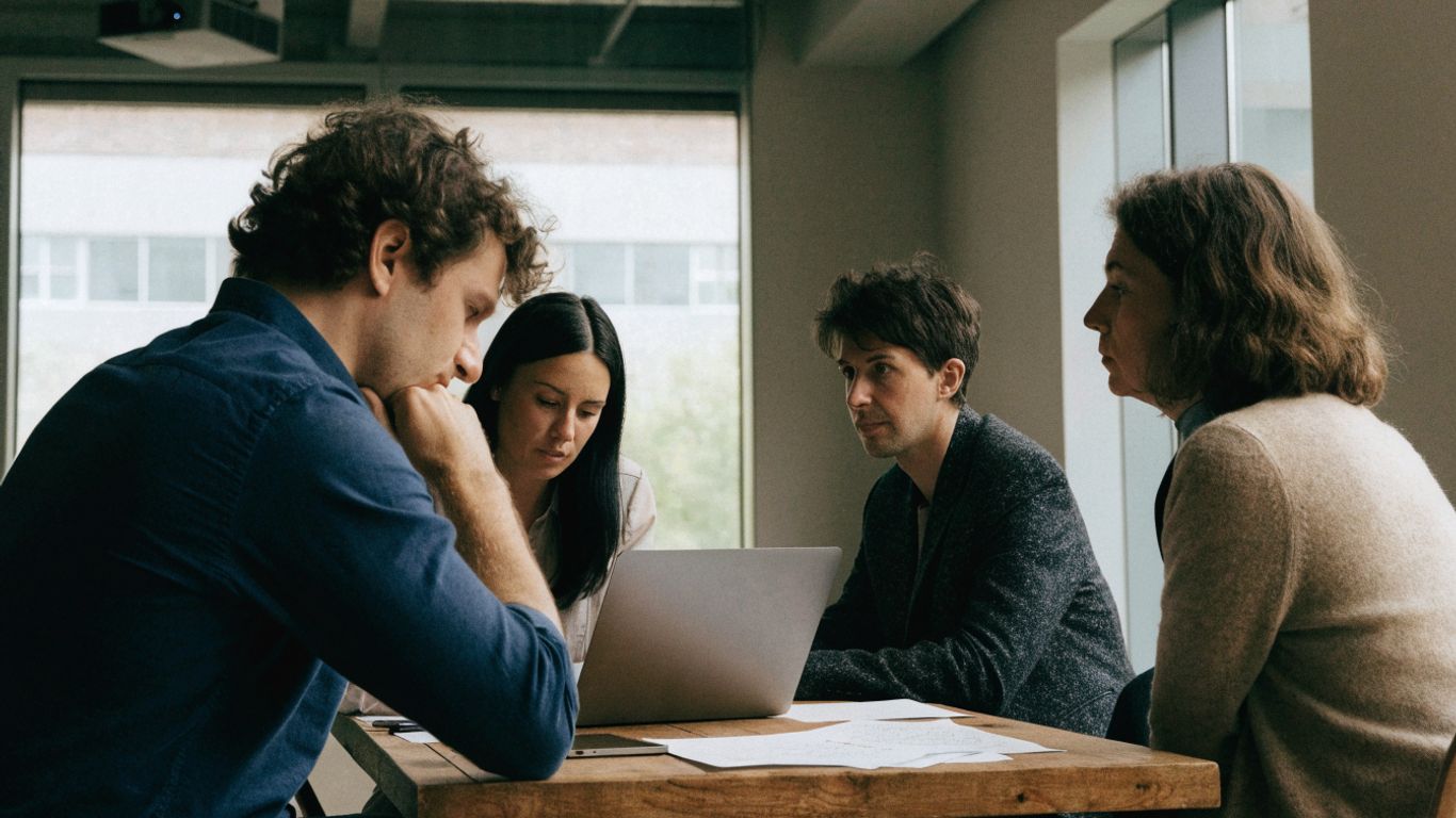 Revenue team reviewing a growth plan together