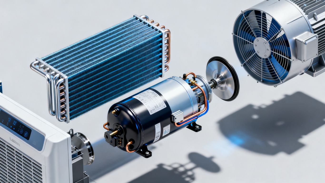 Technical diagram of air management components inside a device