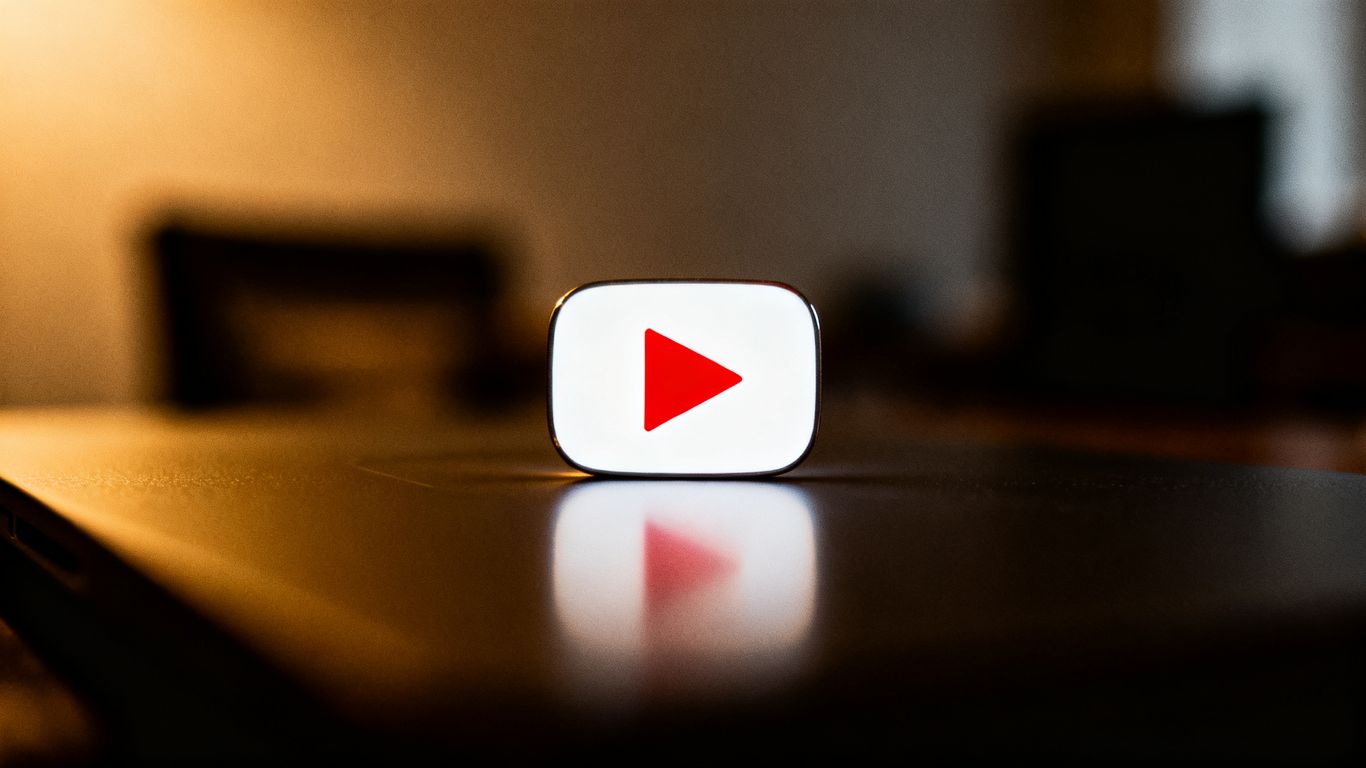 YouTube play button on a blurred background.