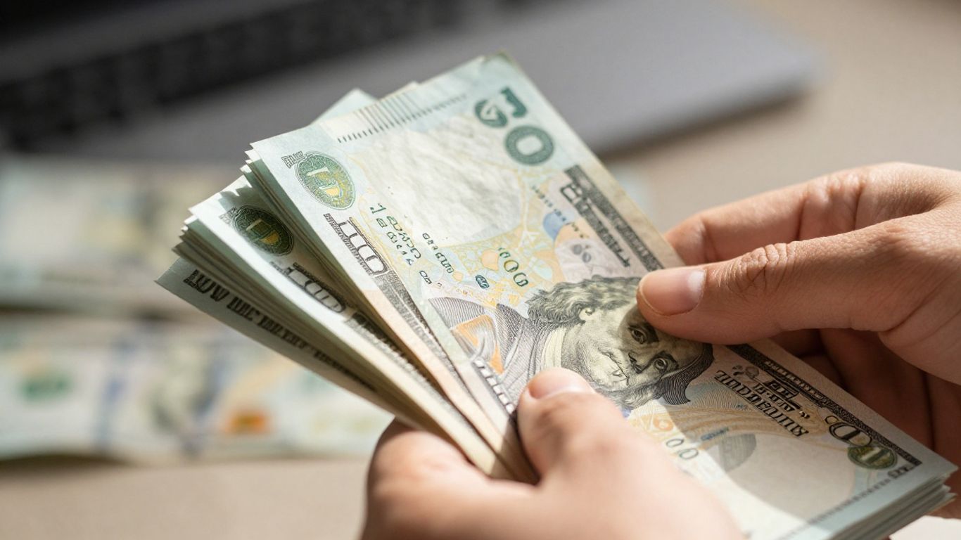 Dinero en efectivo en una mano