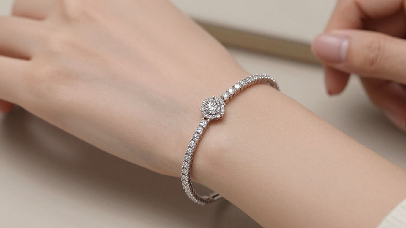 Diamond bracelet on a woman's wrist