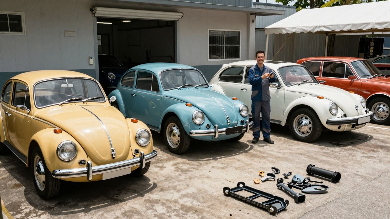 Gold Coast Volkswagen wreckers with cars and parts.