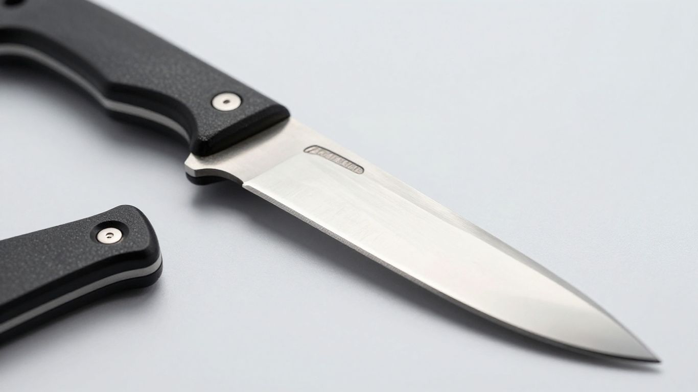 Close-up of a precisely crafted machine-made knife.