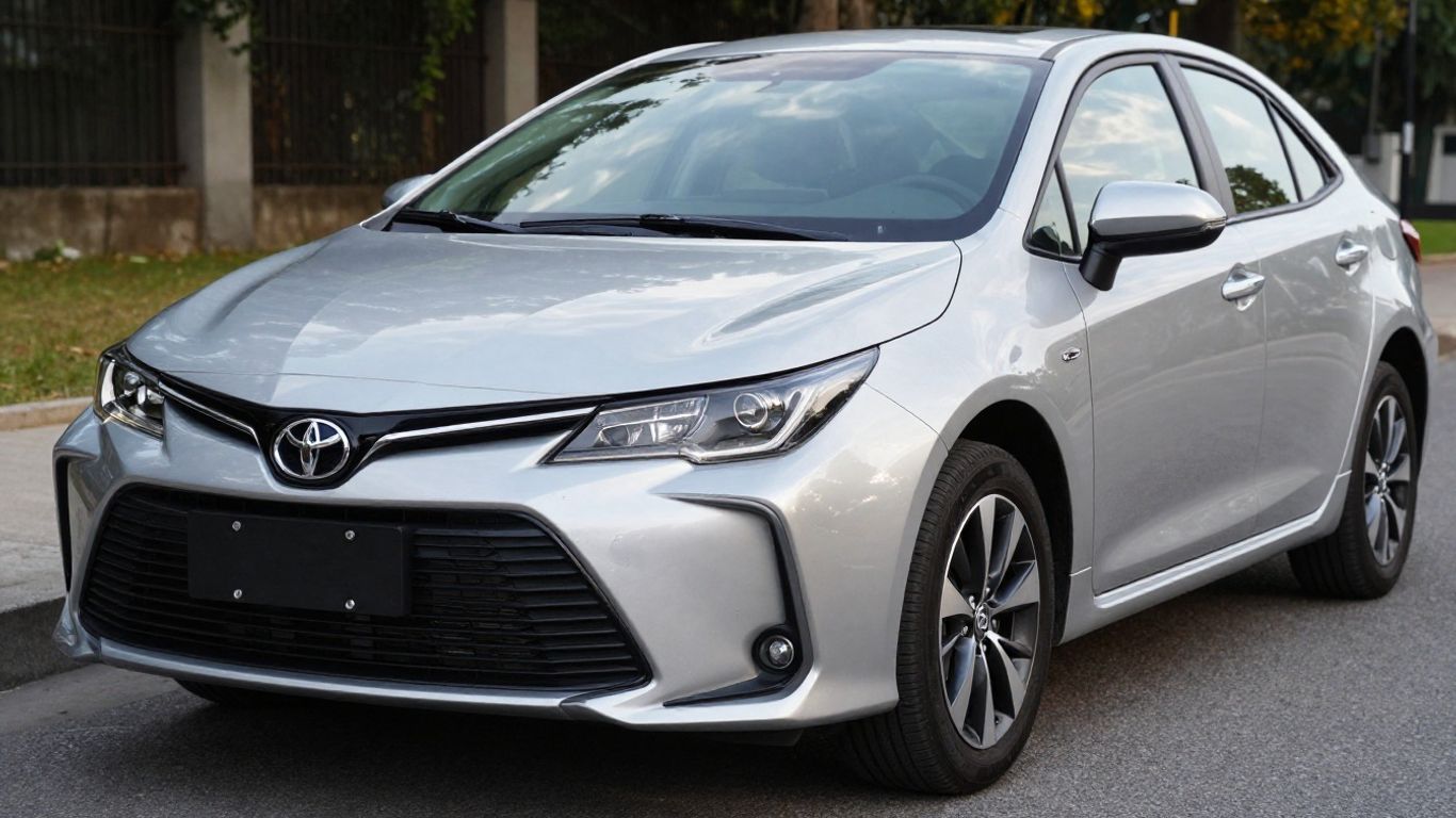 Silver Toyota Corolla front three-quarter view