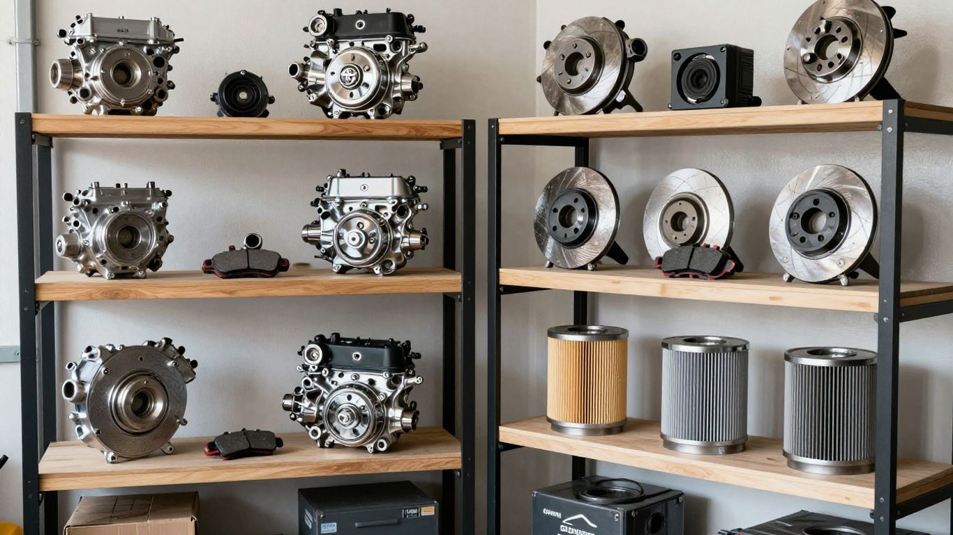 Toyota Camry parts displayed in a Sydney garage.