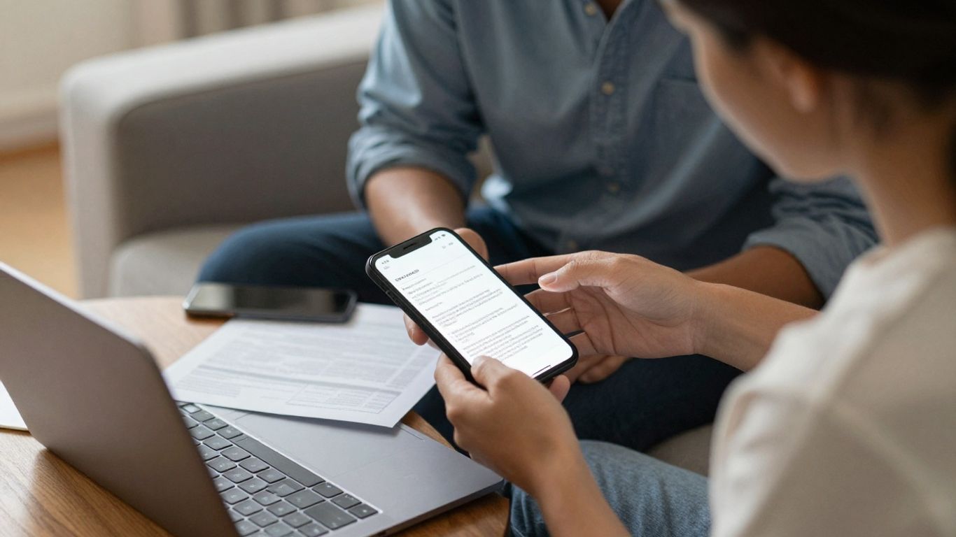 Patient checking a secure medical document transfer