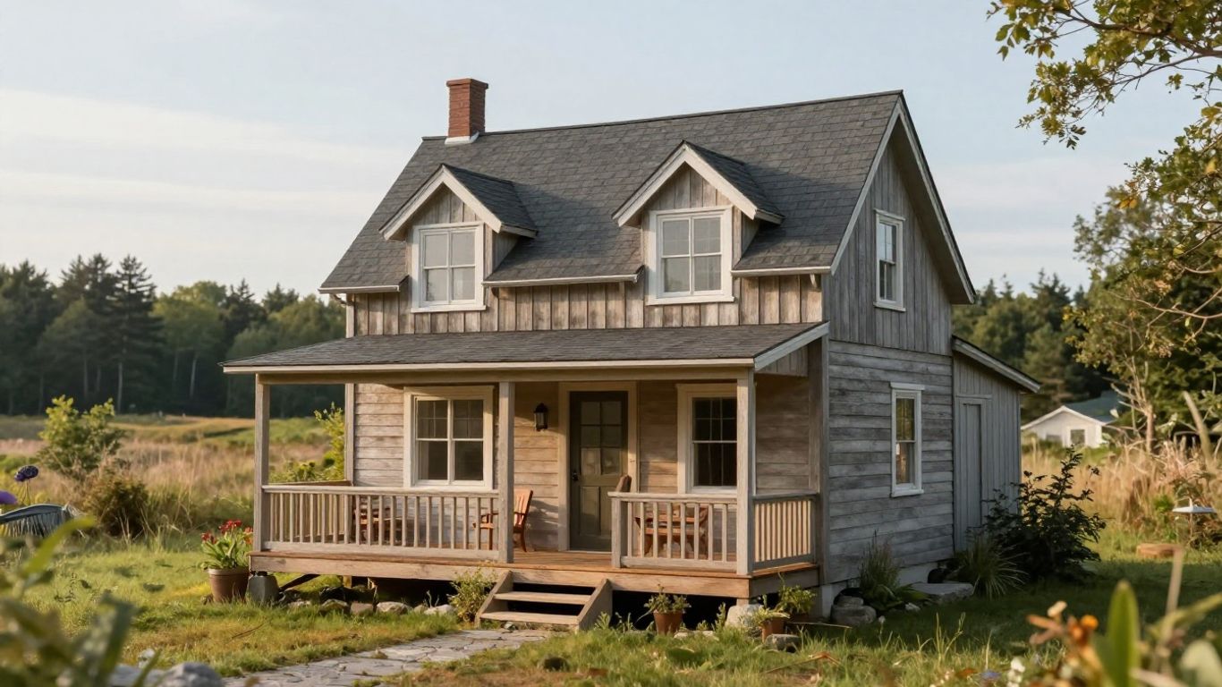 Tiny house in a natural Maine setting.