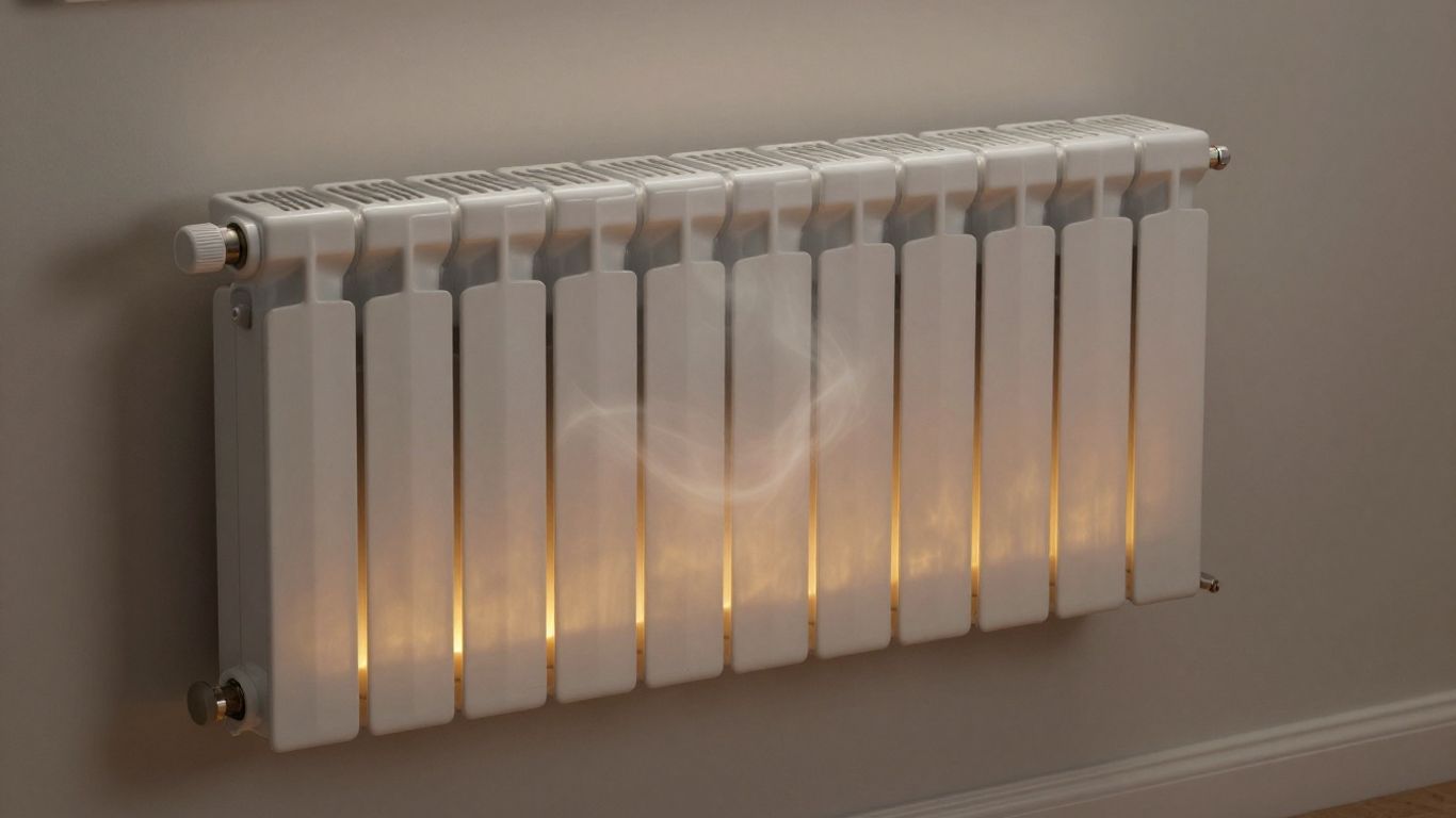 Radiateur à fluide caloporteur moderne émettant de la chaleur.