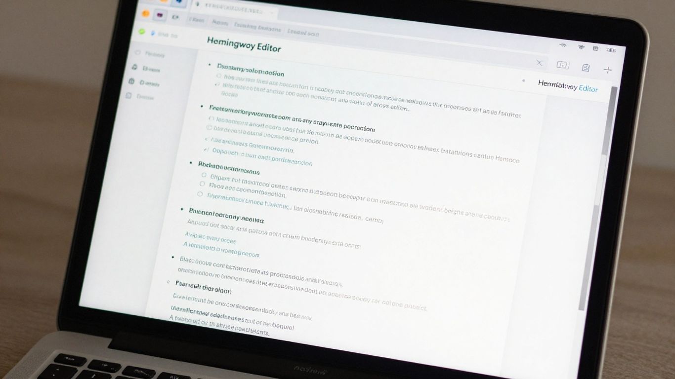 Hemingway Editor on a laptop screen.