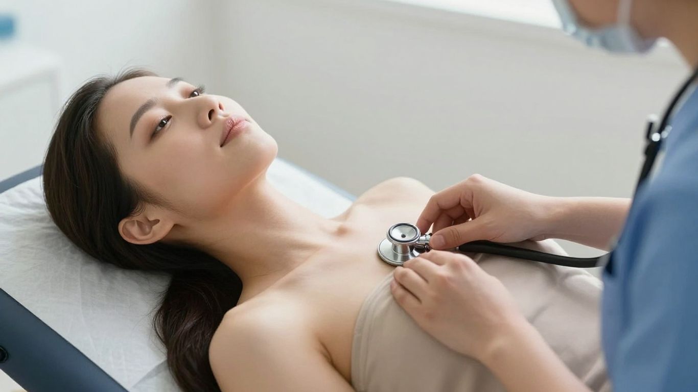 Person undergoing a full body health check.
