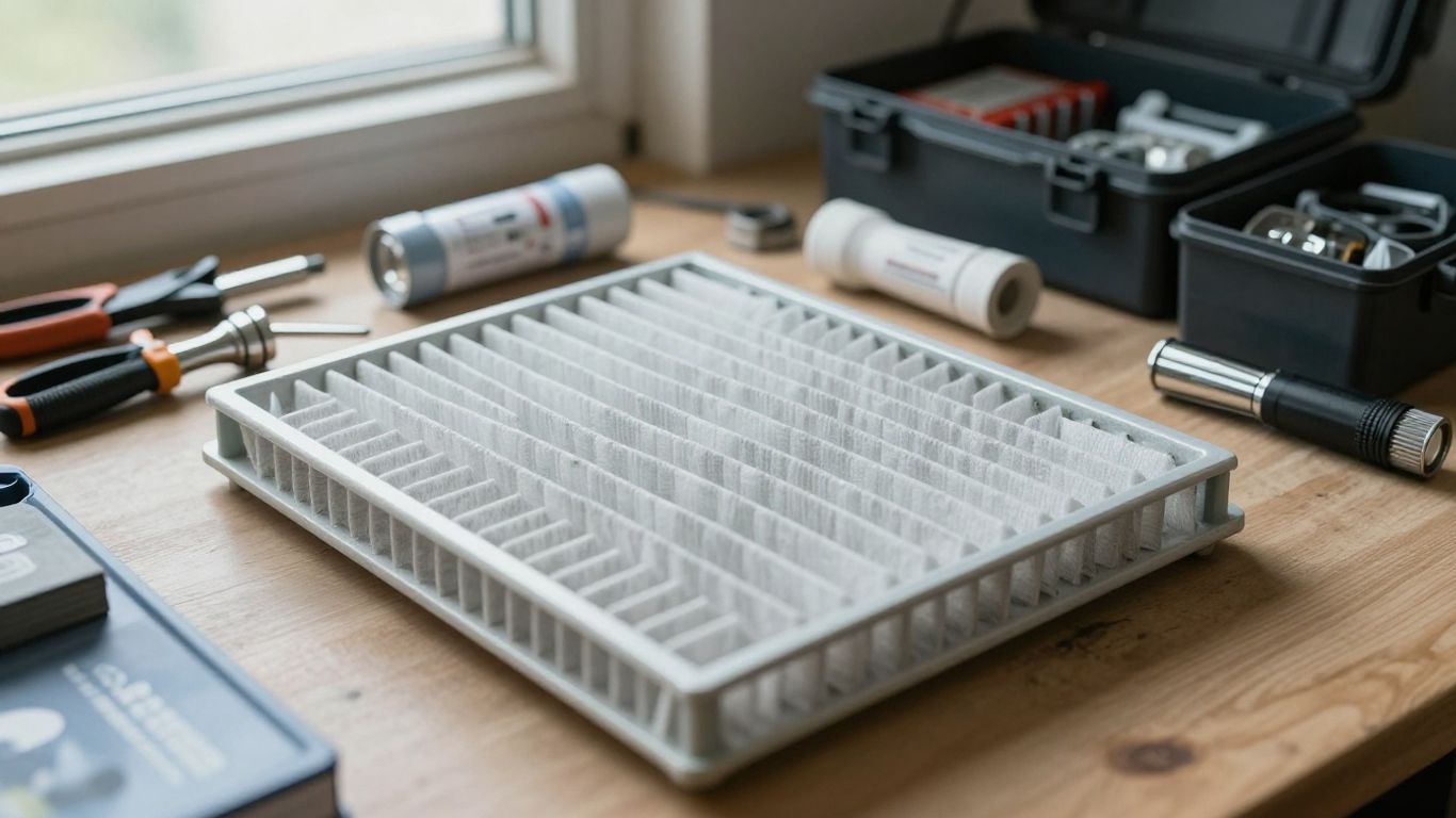 Cabin filter beside vehicle service tools