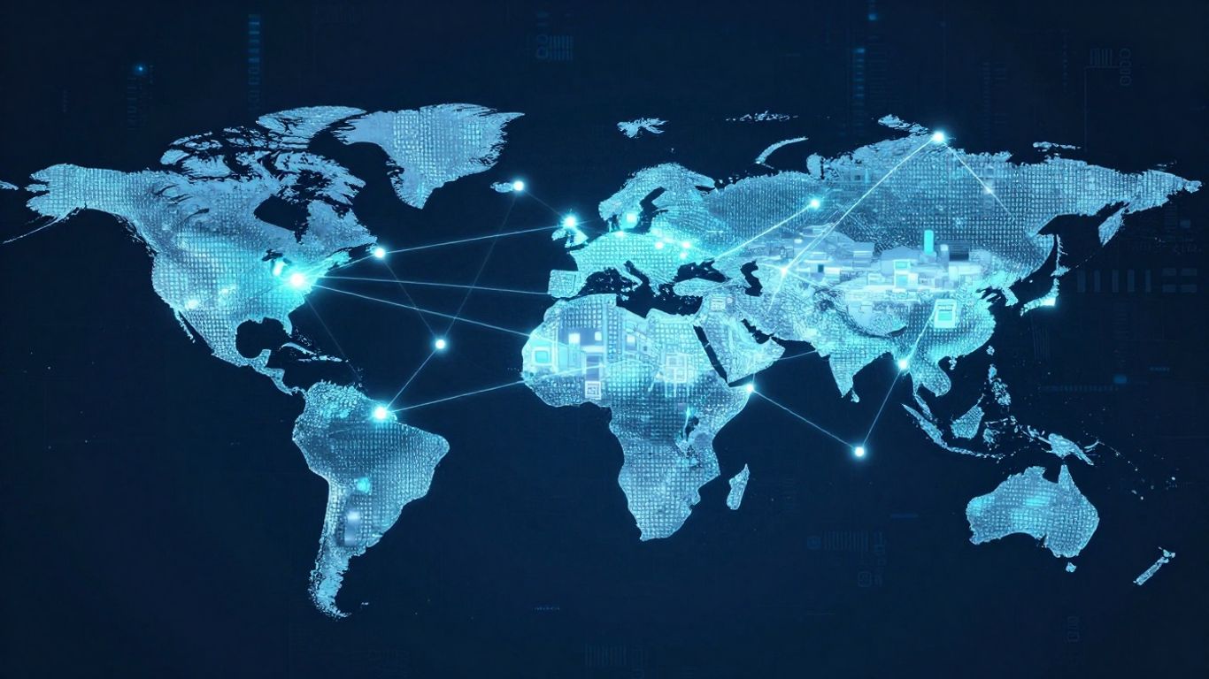 Blockchain technology in supply chain management visualization.