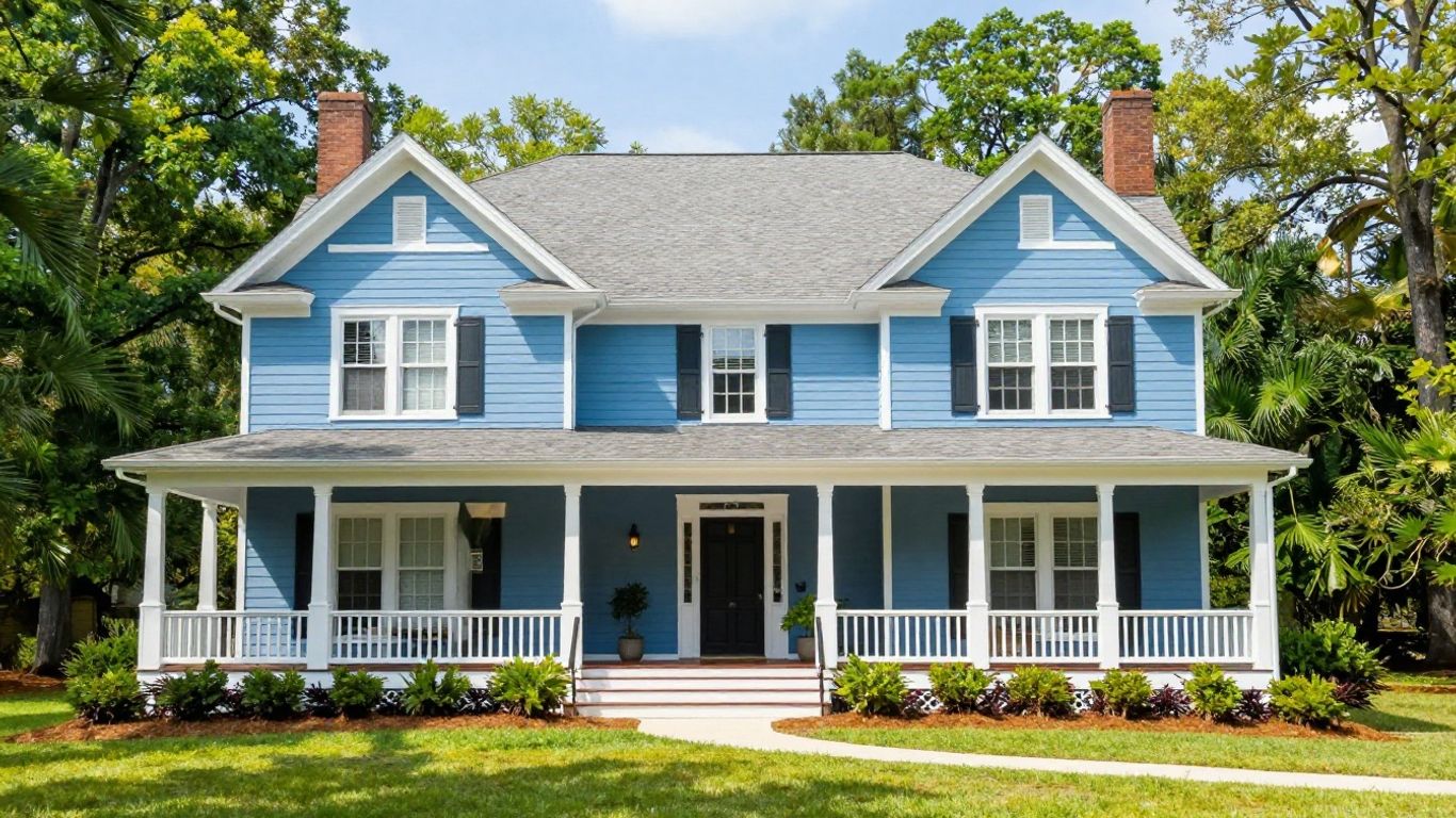 Exterior house painting in Berkeley Lake, Georgia.
