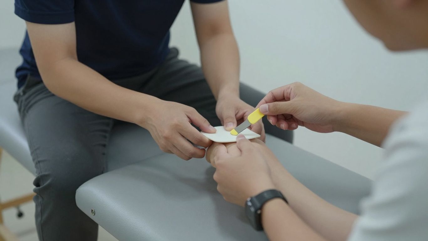 Persoană participând la terapie ocupațională pentru recuperare.