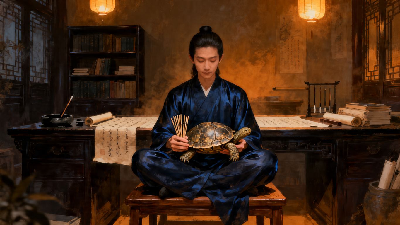 專業八字算命師傅的肖像