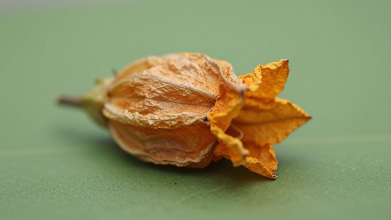 Abgefallene Paprika-Blüte auf einem Blatt