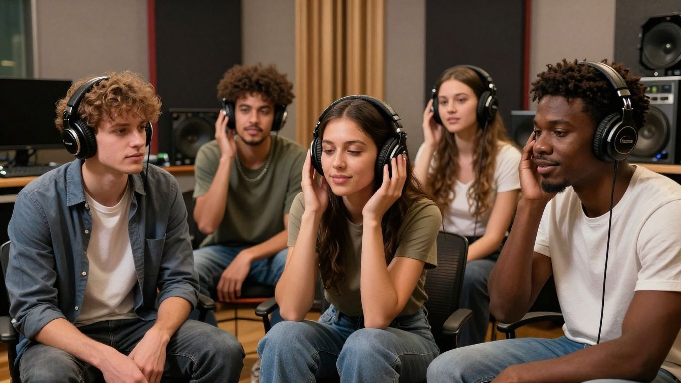 Audience listening to AI music