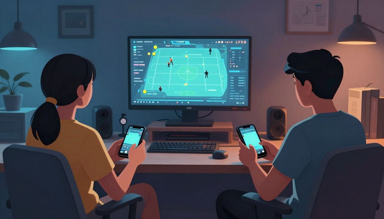 Capa ilustrativa de jogadores em dispositivos móveis aproveitando diferentes títulos de alta qualidade