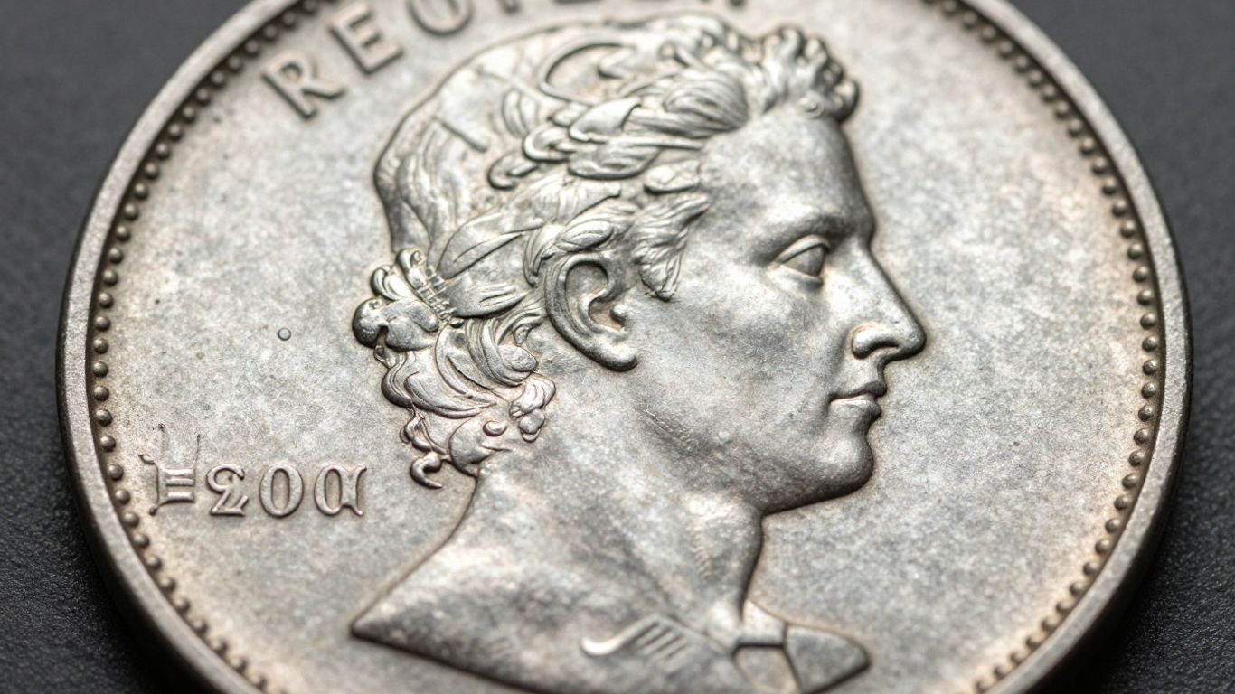 Close-up of a coin with a repunched mintmark detail.