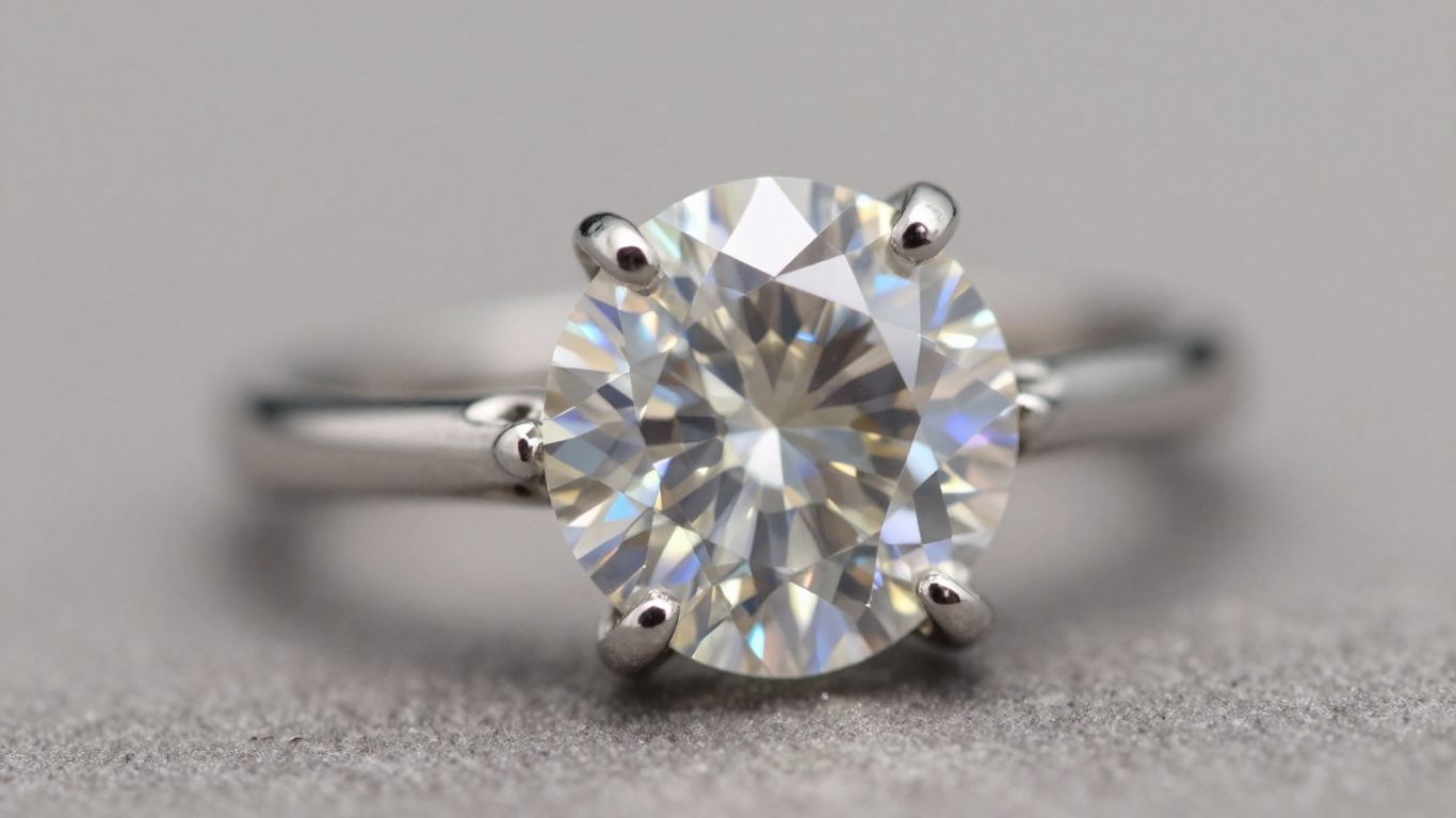 Sparkling diamond ring with intricate band details.