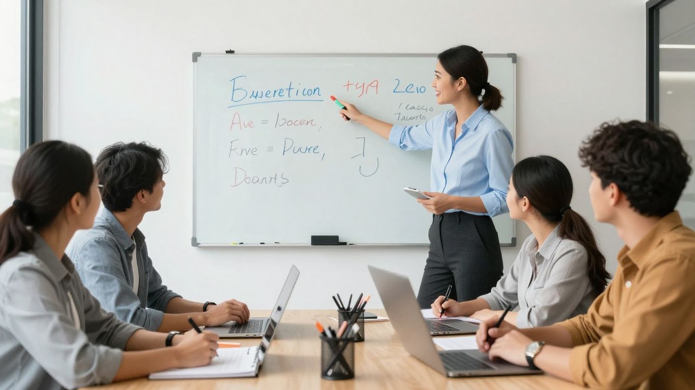 Marketing agency meeting with local business owners.