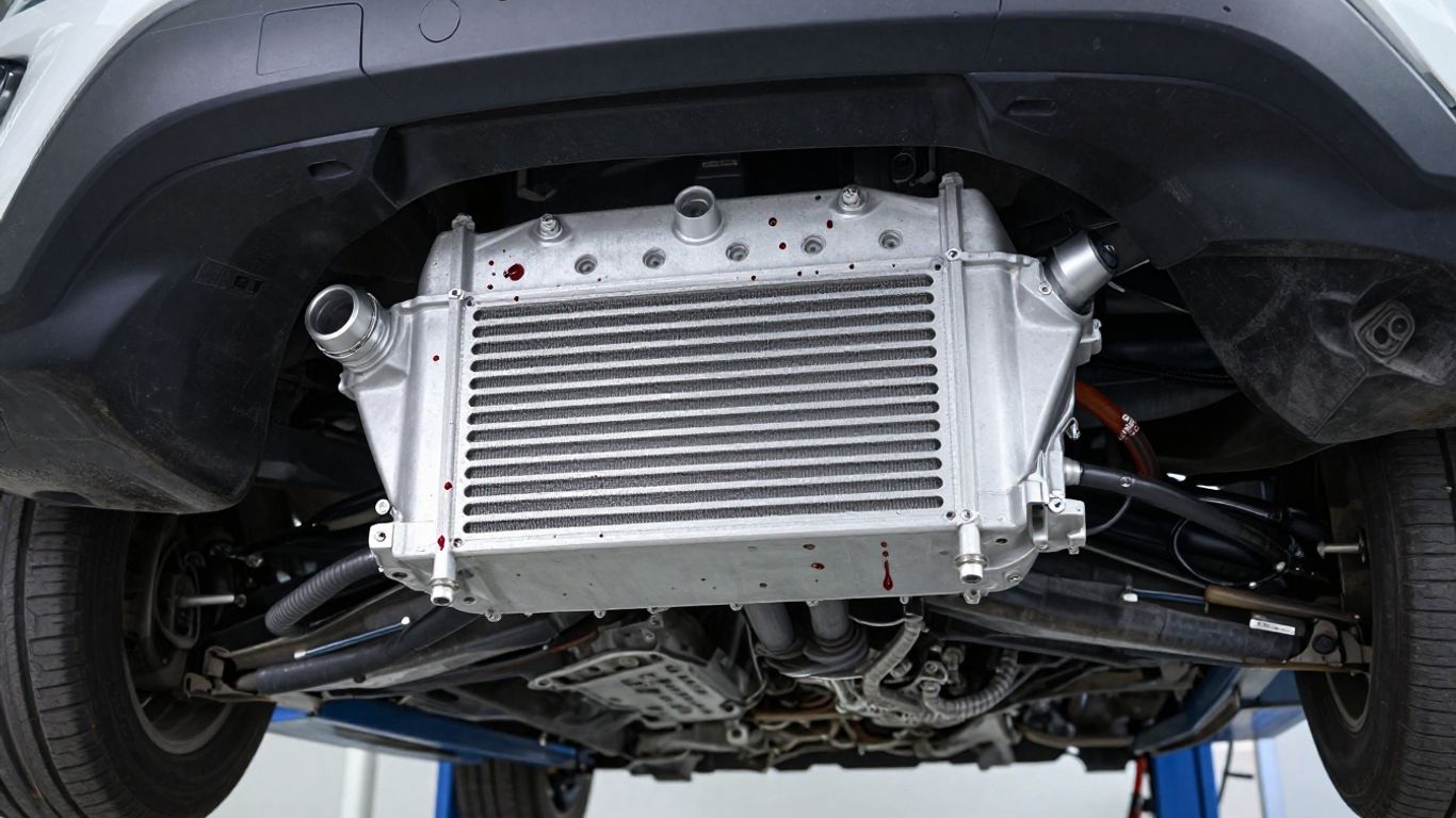 Transmission underside with visible fluid leak