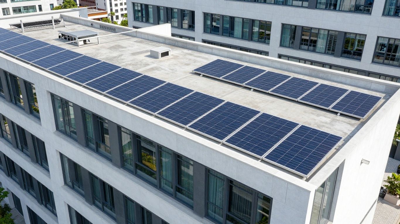 Arlington municipal building with energy upgrade features.