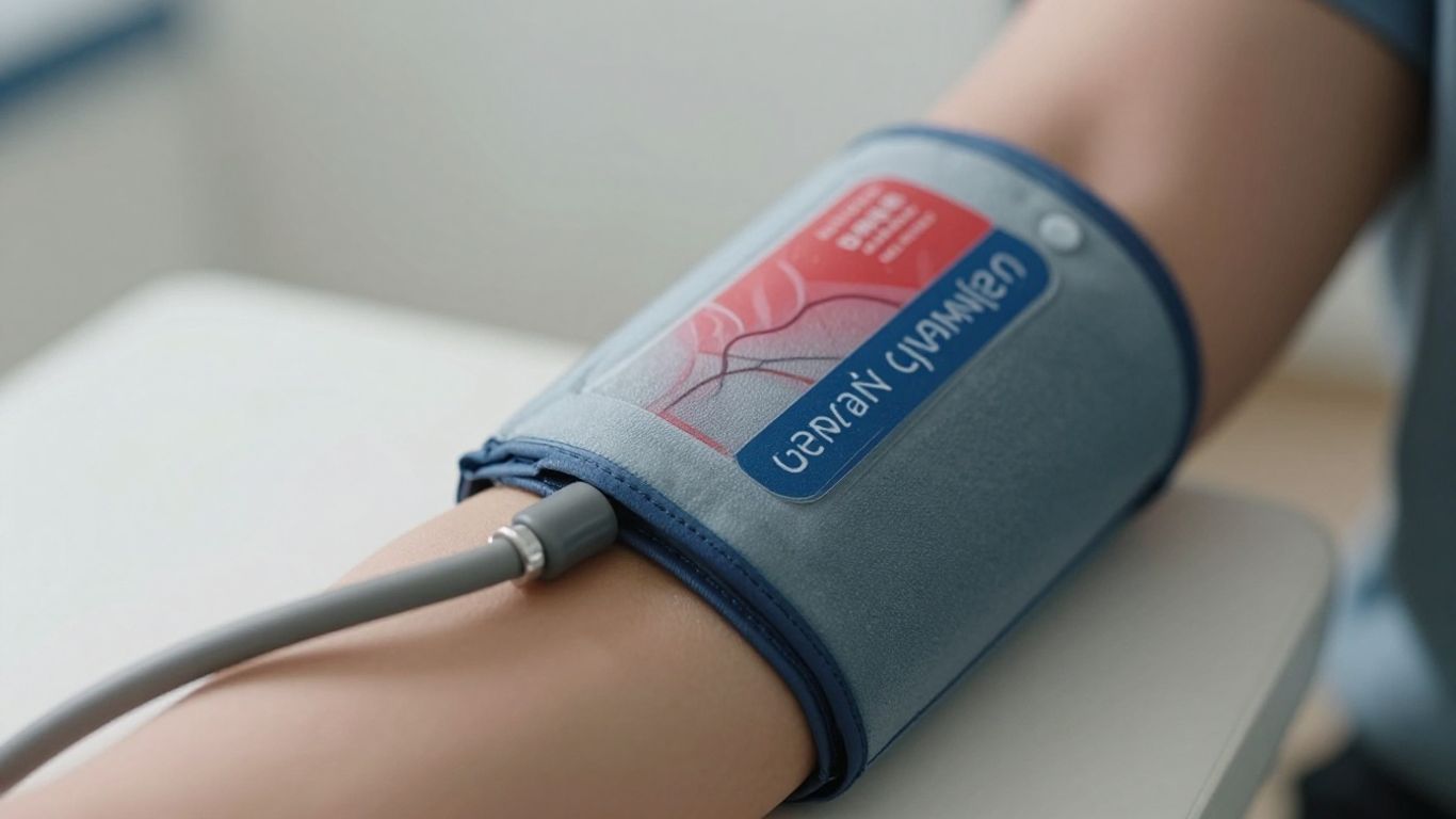 Blood pressure cuff on arm