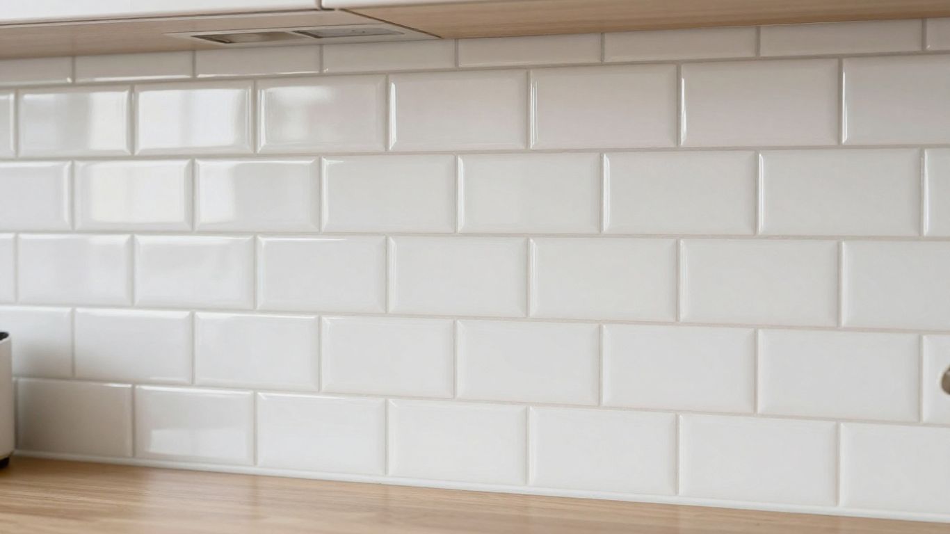 Ceramic tile backsplash in a modern kitchen.