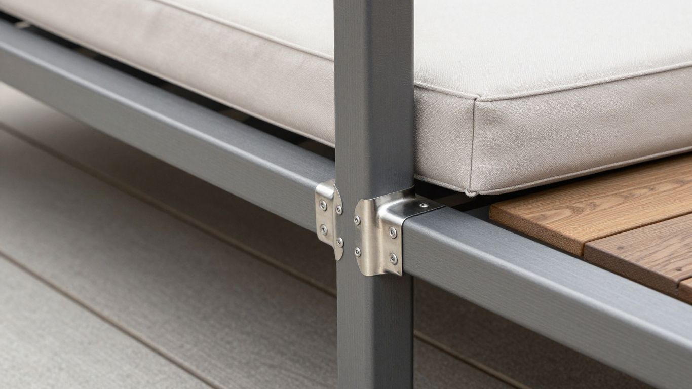 Close view of durable outdoor furniture construction
