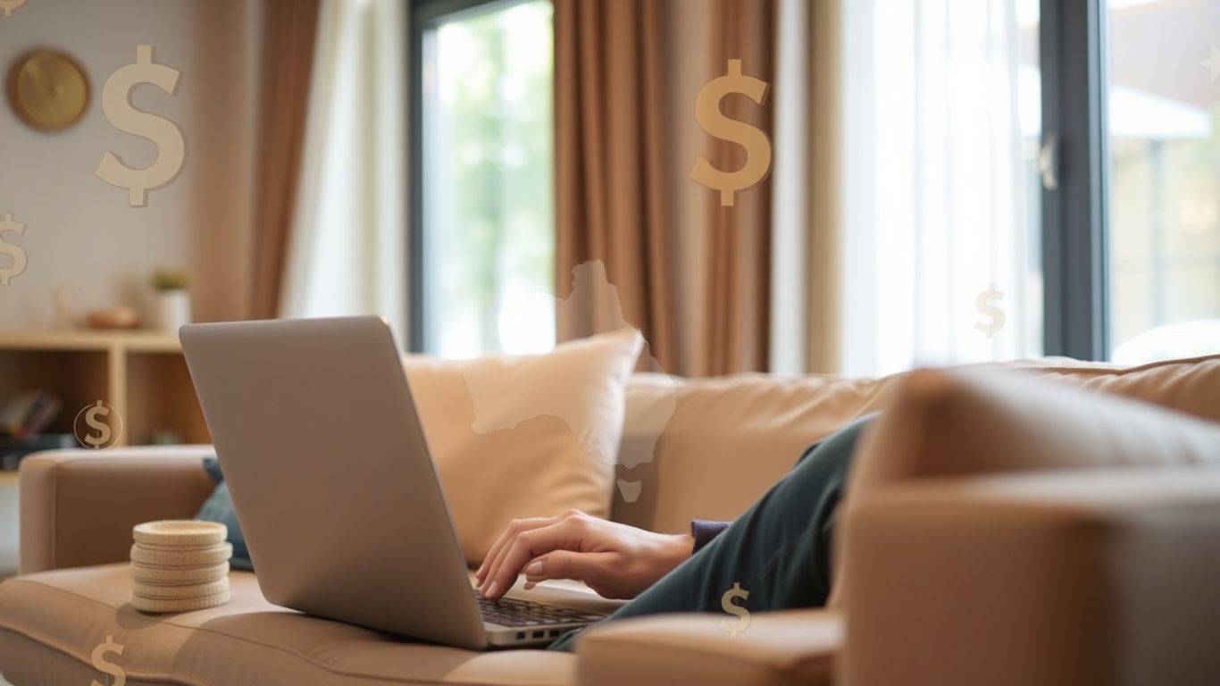 Person earning money online with Ipsos iSay in Australia.
