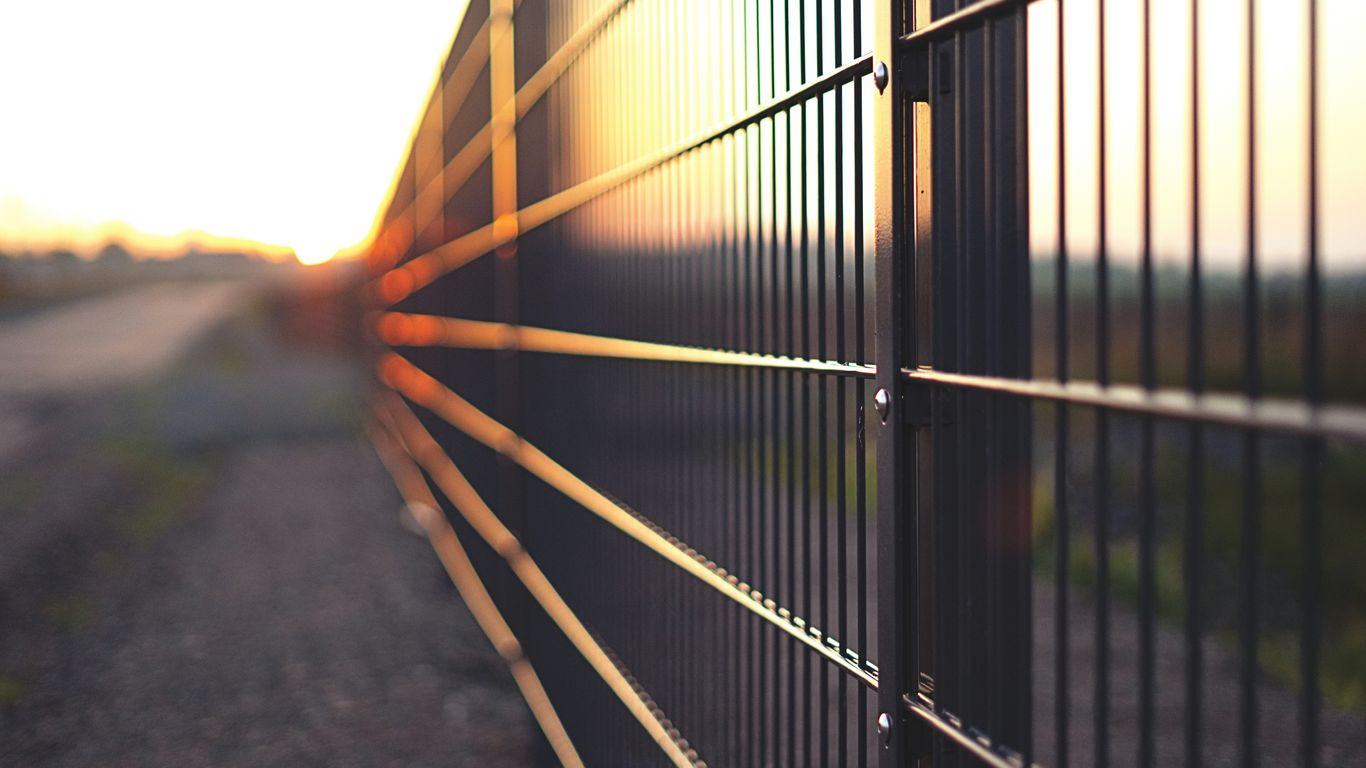 Outdoor welded mesh security fence