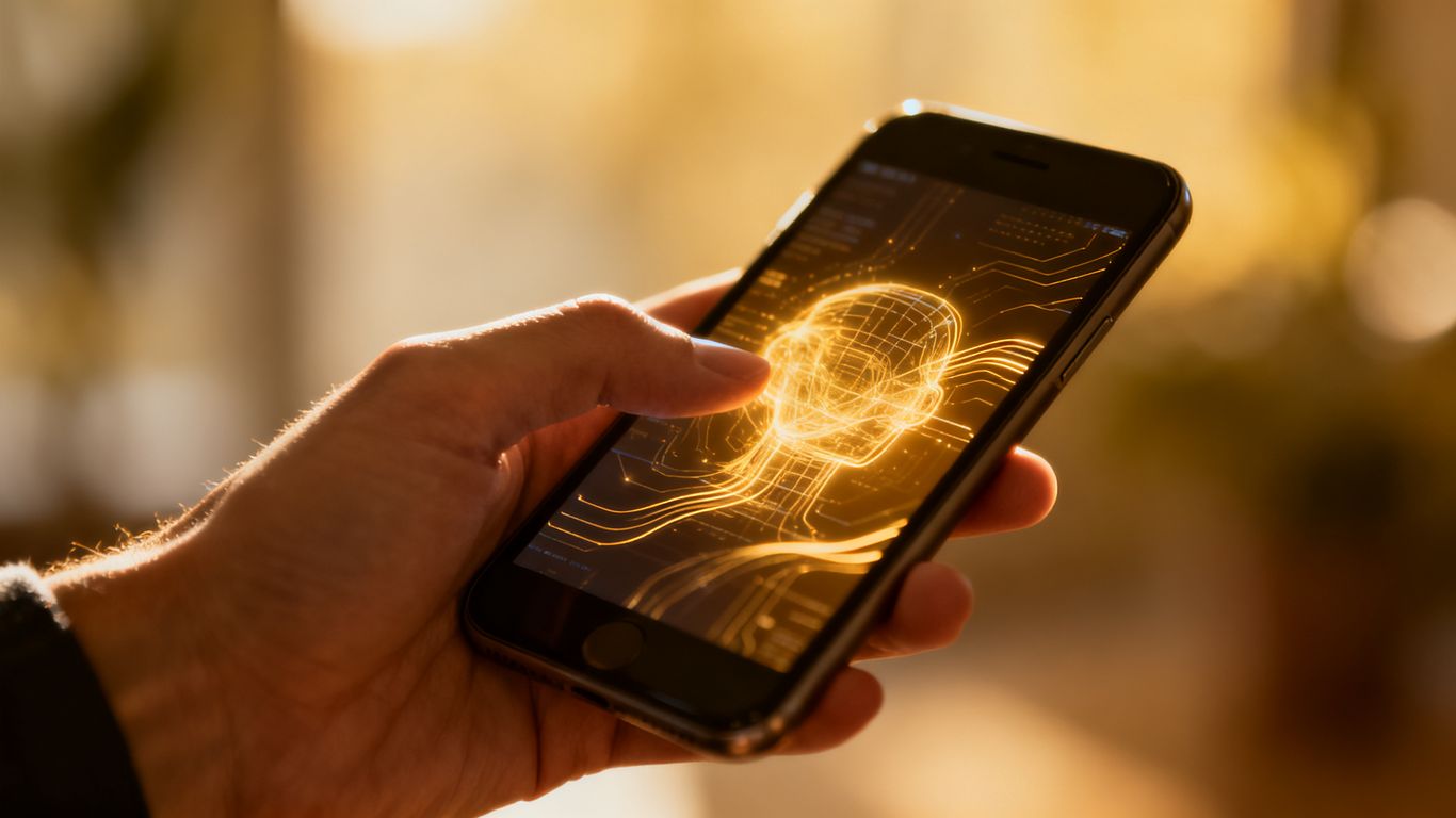 AI generating practice questions on a smartphone screen.