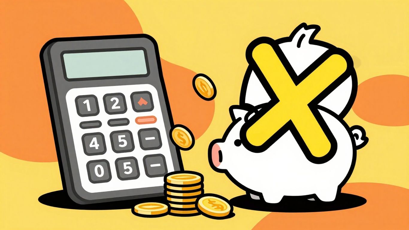 Cartoon character saving money, avoiding prepayment penalty.