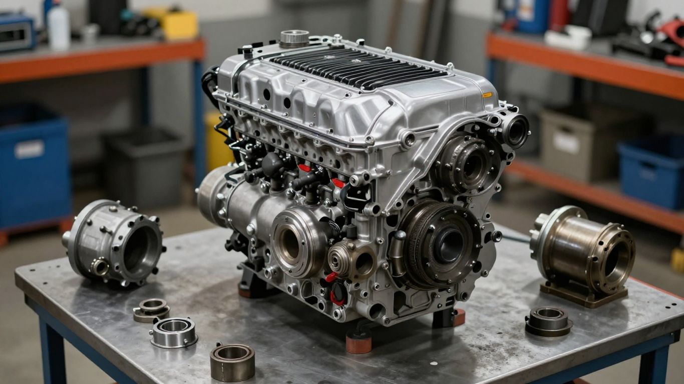 Used Mitsubishi Triton engine ready for installation.