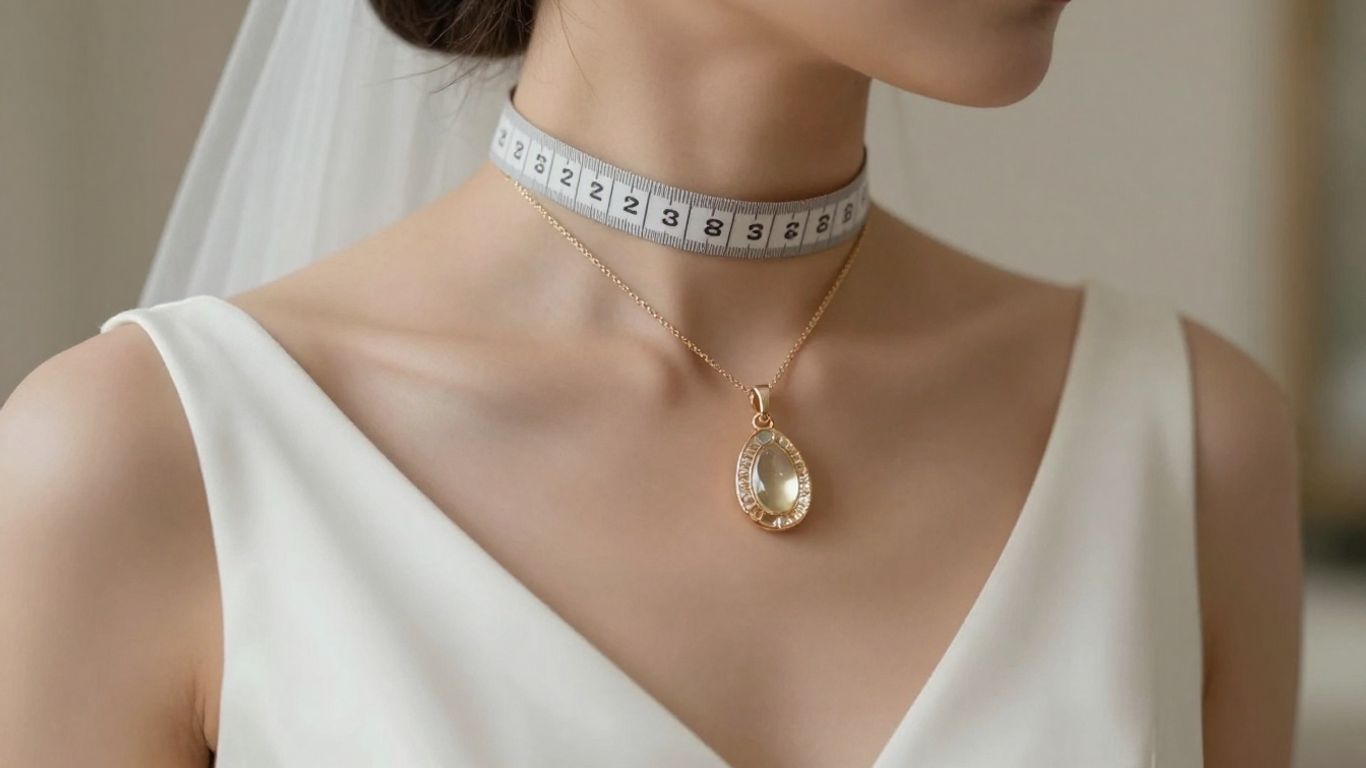 Checking necklace length for wedding day comfort